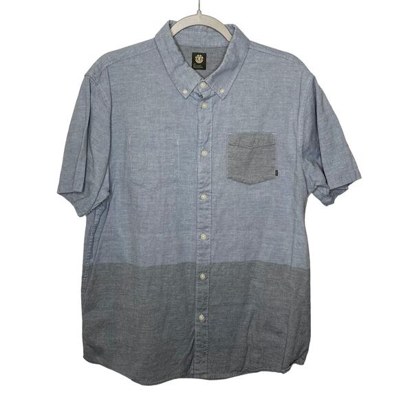 Element Other - Element Men's Button Down Short Sleeve Denim Shirt Size Large